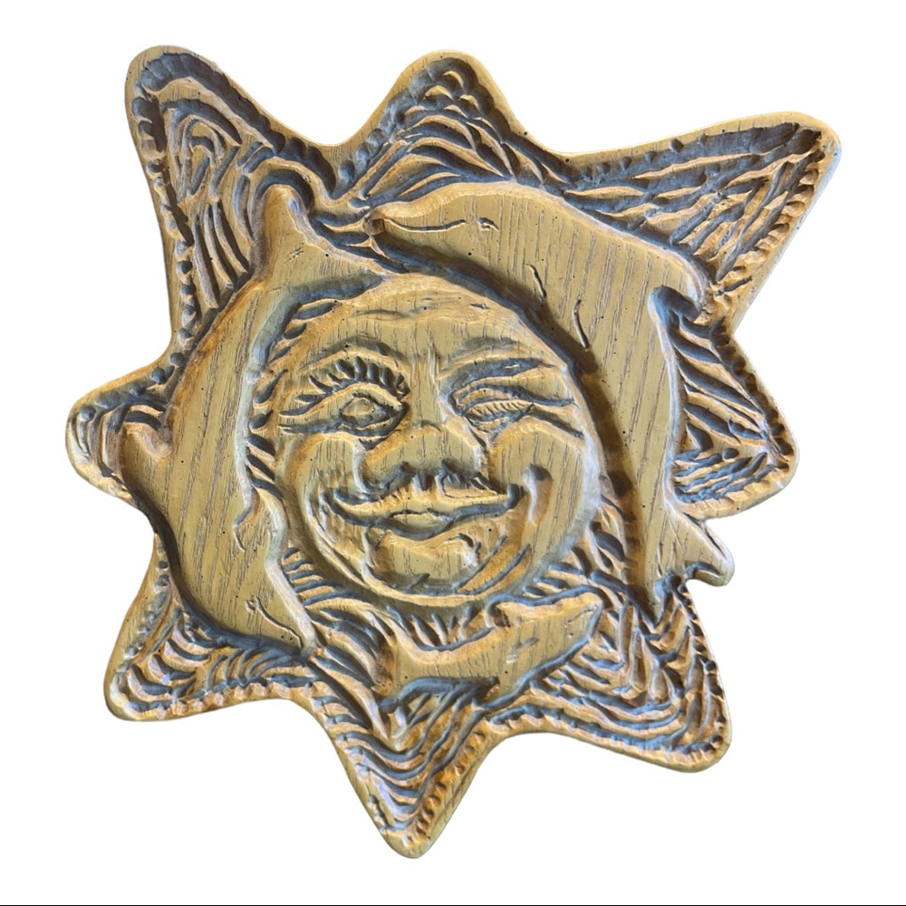 Vintage Sun & Dolphin Plaque